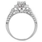 Sparkling Yaffie White Gold Engagement Ring with 1 1/4ct TDW Diamond Halo