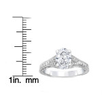 Vintage Oval Diamond Engagement Ring, Yaffie White Gold with 1 1/4ct TDW