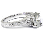 Vintage Oval Diamond Engagement Ring, Yaffie White Gold with 1 1/4ct TDW