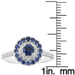White Gold Engagement Ring with 1 1/5ct Sparkling Diamonds and Striking Sapphires by Yaffie