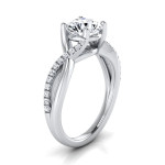 IGI-certified Infinity Pave Shank Engagement Ring with Yaffie White Gold and 1 1/6 ct TDW Diamonds