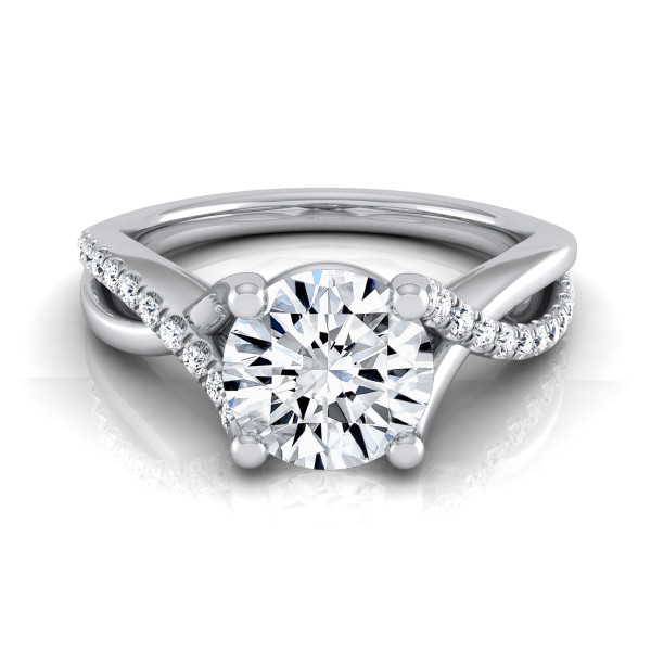 IGI-certified Infinity Pave Shank Engagement Ring with Yaffie White Gold and 1 1/6 ct TDW Diamonds