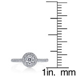 Sparkling Yaffie White Gold Engagement Ring with 1 1/6ct TDW Round Halo Diamond
