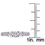 The Signature Collection 3-Stone Diamond Engagement Ring, 1 2/5ct TDW, in Yaffie White Gold.