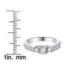 White Gold Three-Stone Diamond Ring with 1/2ct Total Diamond Weight by Yaffie