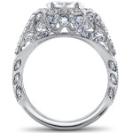 Vintage Marquise Diamond Engagement Ring with Antique Unique Style - Yaffie in White Gold (1 3/4 ct)