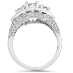 Vintage Halo Engagement Ring with 1 3/4ct TDW White Gold Diamonds by Yaffie