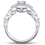 Vintage White Gold Engagement Ring with Enhanced Diamond Clarity and 1 3/8ct TDW Halo.