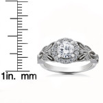 Vintage Halo Engagement Ring with 1.375ct TDW Yaffie Diamonds