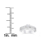 The Yaffie 1.375ct Diamond Engagement Wedding Ring Set in White Gold.