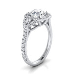 Certified IGI Yaffie Diamond Ring with 1 5/8ct TDW on Pave Shank in White Gold