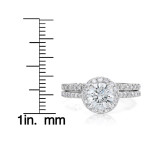 Sparkling Yaffie White Gold Halo Bridal Set with 1.625ct of Diamonds