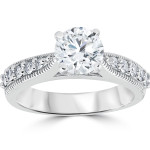 Yaffie White Gold Ring: Dazzling 1.875 ct Diamond Sparkler with Enhanced Clarity for your Engagement