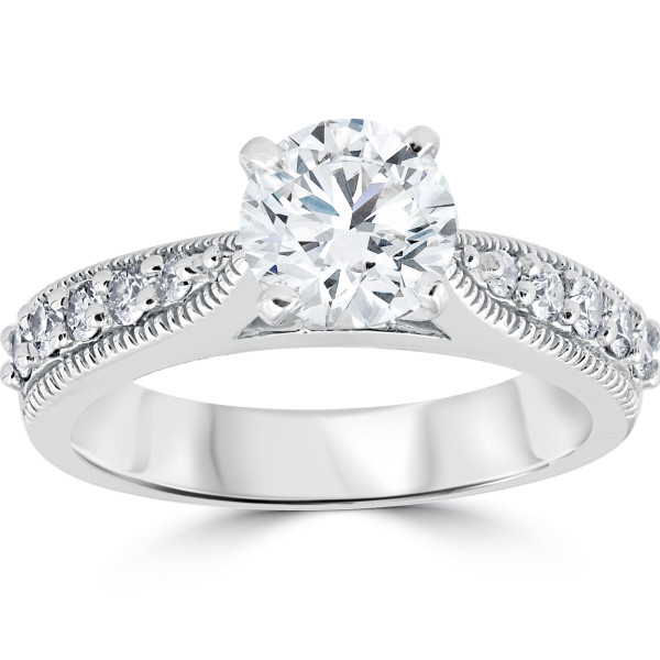 Yaffie White Gold Ring: Dazzling 1.875 ct Diamond Sparkler with Enhanced Clarity for your Engagement
