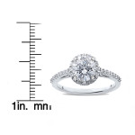 Eco-Friendly Yaffie Lab Diamond Halo Engagement Ring w/ 1.875 ct TDW