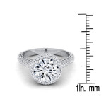 IGI-Certified Yaffie White Gold Engagement Ring with 1.875ct TDW Diamond Pave
