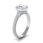 IGI-Certified Yaffie White Gold Engagement Ring with 1.875ct TDW Diamond Pave