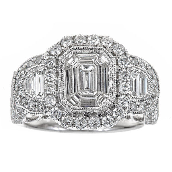Dazzle with Yaffie 1.88ct Square Diamond Ring in White Gold