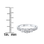 Diamond Delight 3-stone Engagement Ring with 1 ct TDW White Gold