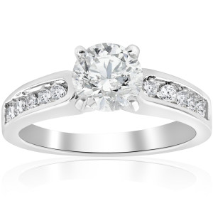 White Gold Diamond Engagement Ring - Stunning 1ct TDW by Yaffie