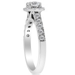White Gold Yaffie Engagement Ring with 1 ct TDW Diamond Halo Glow