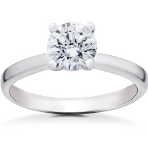 Eco-Friendly Lab-Grown 1 ct TDW Diamond Angelica Solitaire Engagement Ring in White Gold by Yaffie.