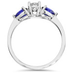 Sparkling Blue Sapphire & Diamond Ring - Yaffie White Gold 1ct TDW Pear-Shaped Beauty