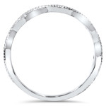The Yaffie Vintage Leaf Vine Diamond Wedding Ring in 1/10 ct TDW White Gold