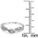 Vintage Leaf Vine Diamond Wedding Ring with 1/10 ct TDW in Yaffie White Gold