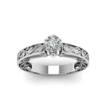Fascinating Diamonds' Yaffie Solitaire Engagement Ring: Dazzling Pear-Shaped Diamond in White Gold, 1/2CTtw