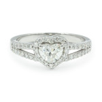 Fascinating Diamonds presents Yaffie White Gold Heart-cut Diamond Engagement Rings, featuring 1/2ct of pure love.