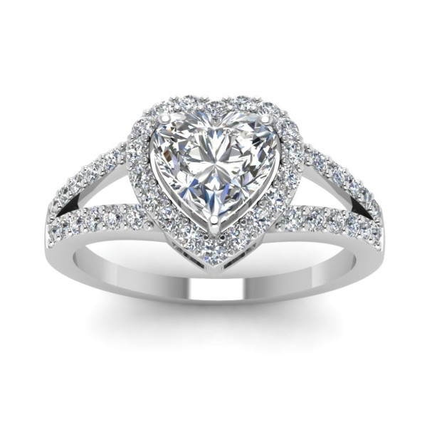 Fascinating Diamonds presents Yaffie White Gold Heart-cut Diamond Engagement Rings, featuring 1/2ct of pure love.