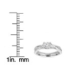 Sparkling White Gold Engagement & Wedding Ring Set with Intertwined 1/2ct Diamond