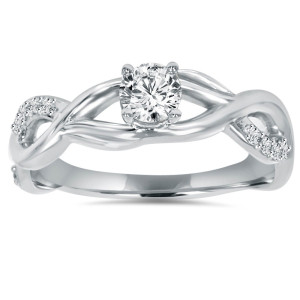 Sparkling White Gold Diamond Infinity Engagement Ring - 0.5ct TDW