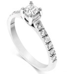 Sparkling Yaffie Princess Cut Diamond Engagement Ring with 1/2ct TDW in White Gold