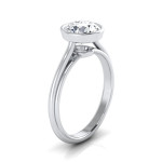 Yaffie Round Diamond Bezel Solitaire Engagement Ring in White Gold with 1/2ct TDW