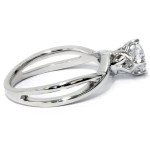 Vintage Twist Engagement Ring with Round Solitaire Diamond - Yaffie White Gold, 1/2ct TDW