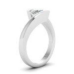 Fascinating Diamonds Yaffie 1/2ct TDW White Gold Swirl Solitaire Ring with Round-cut Diamond for Engagement.