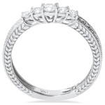 Vintage Chic: Yaffie 1/2ct White Gold Diamond Five Stone Ring for Your Anniversary.