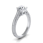 Dazzling Yaffie White Gold Engagement Ring with Intricate Millgrain Finish and 1/2ct TDW Sparkling White Diamonds.