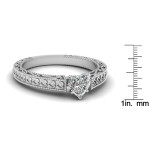 Heart-shaped Diamond Solitaire Filigree Engagement Ring with 1/2ct CTtw in Yaffie White Gold