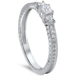 Vintage Three Stone Promise Ring with Yaffie White Gold and 1/3ct TDW Diamonds.