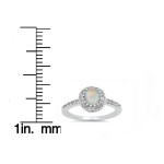 Opulent Oval Opal & Diamond Engagement Ring - Yaffie White Gold