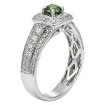Glowing Yaffie Ring with 1ct Red or Green Diamond in White Gold