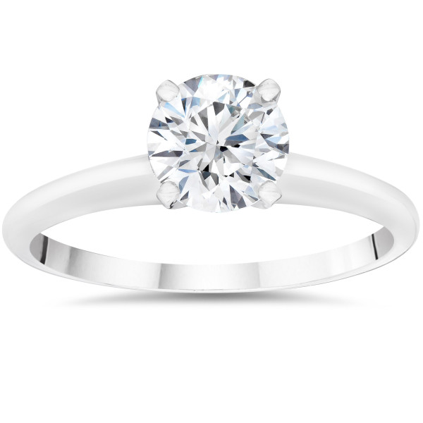Eco-Friendly 1ct Round Cut Lab Grown Diamond Solitaire Engagement Ring in Yaffie White Gold