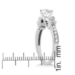 Butterfly Diamond Ring in Yaffie White Gold with 1ct Round Center