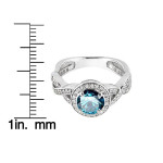 Vintage Braided White Gold Ring with Blue Diamond- 1ct Total Diamond Weight by Yaffie