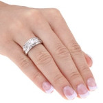 Certified Bridal Ring Set with 1ct TDW White Gold Diamonds by Yaffie