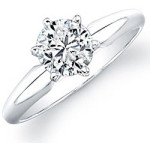 1ct TDW Certified Diamond Solitaire Engagement Ring in Yaffie White Gold