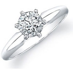 Certified 1ct TDW White Gold Diamond Engagement Ring by Yaffie Solitaire